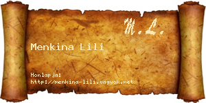 Menkina Lili névjegykártya